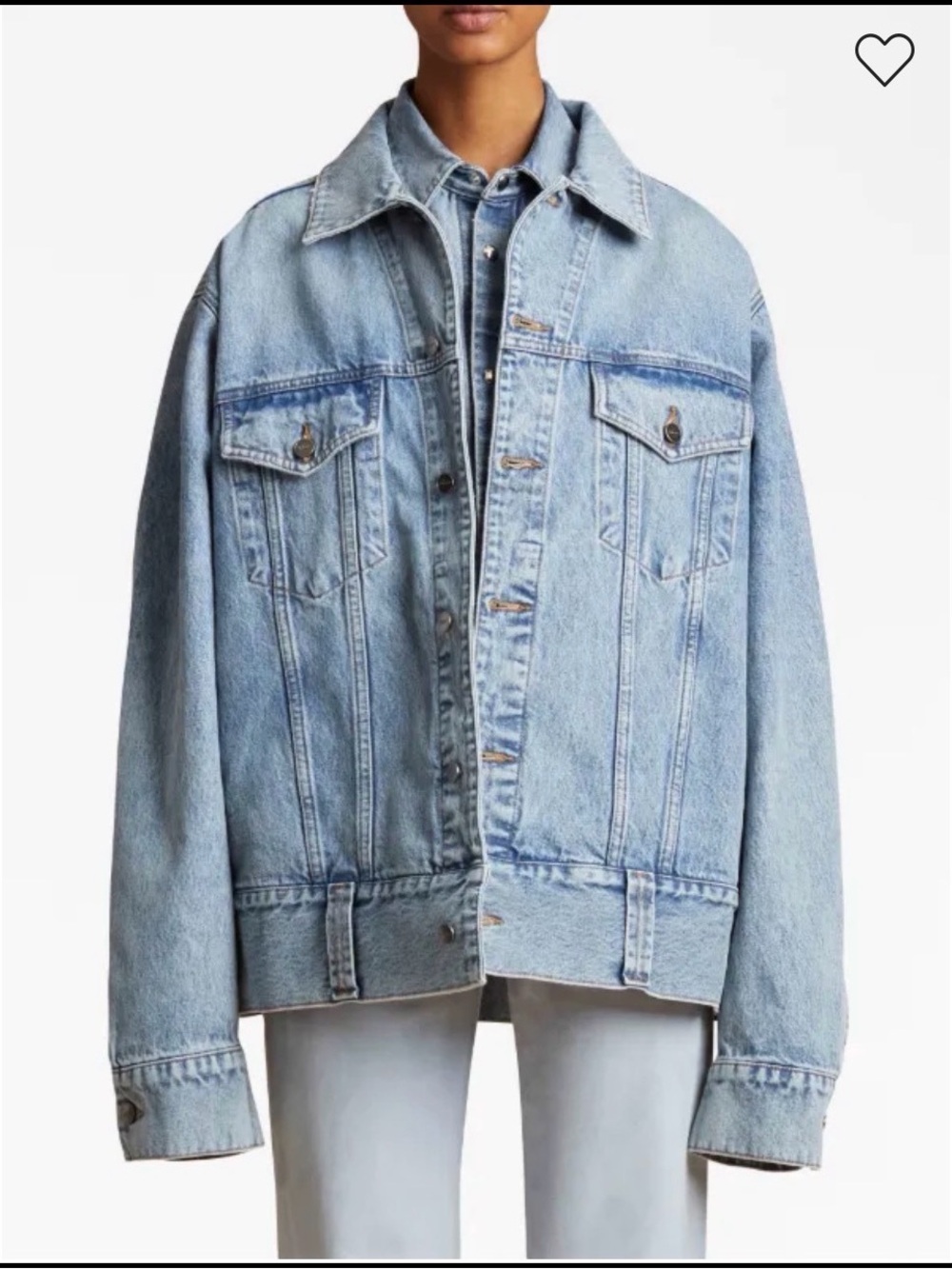 KHAITE GRIZZO denim jacket button up oversized 27